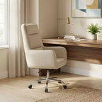 Adjustable Office Chair with 360 Swivel, Premium Chenille Upholstery, Spring-Foam Cushion, and Quiet Rollerblade Casters