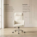 Chaise de bureau réglable avec pivotement à 360°, revêtement en chenille de qualité supérieure, coussin en mousse à ressorts et roulettes silencieuses.