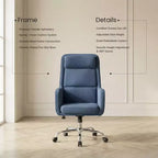 Chaise de bureau réglable avec pivotement à 360°, revêtement en chenille de qualité supérieure, coussin en mousse à ressorts et roulettes silencieuses.
