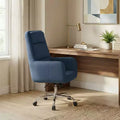 Chaise de bureau réglable avec pivotement à 360°, revêtement en chenille de qualité supérieure, coussin en mousse à ressorts et roulettes silencieuses.