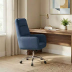 Chaise de bureau réglable avec pivotement à 360°, revêtement en chenille de qualité supérieure, coussin en mousse à ressorts et roulettes silencieuses.