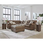 Signature Design by Ashley Walker Point Grand pouf d'appoint, Faux cuir, Caramel