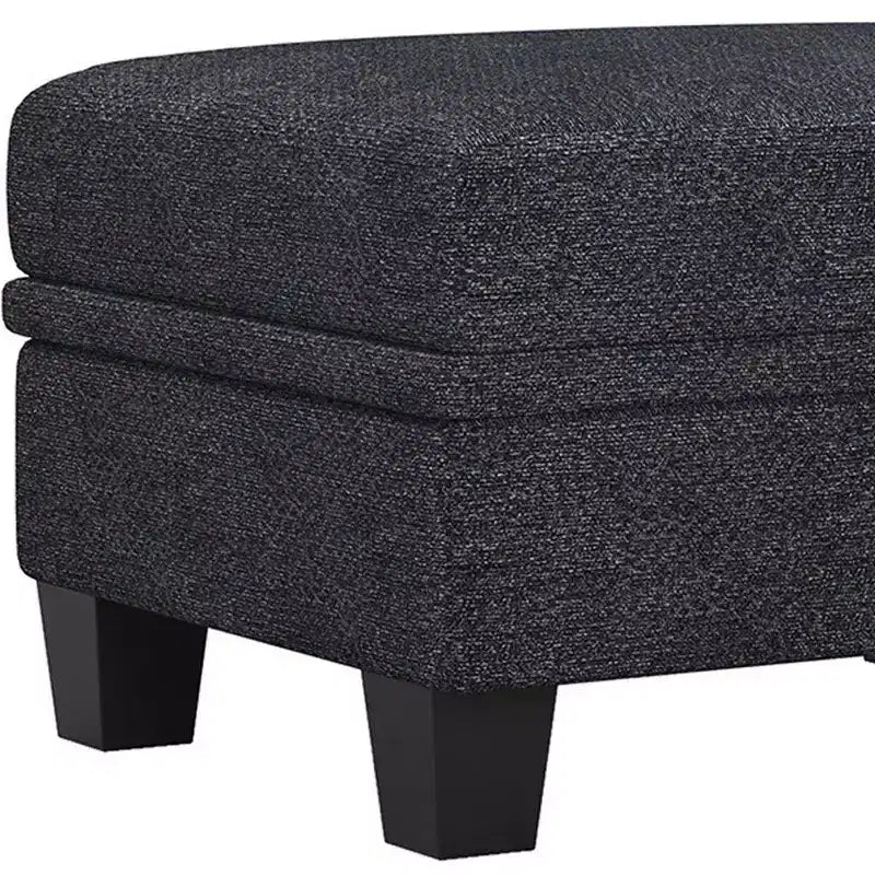 Pouffe de rangement en chenille gris et noir 29
