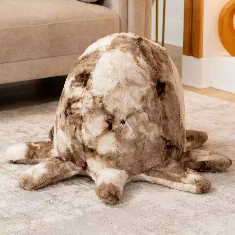 Raven-Symon Huggy la pieuvre, grande peluche en forme de pouf et de sac de fèves pour enfants