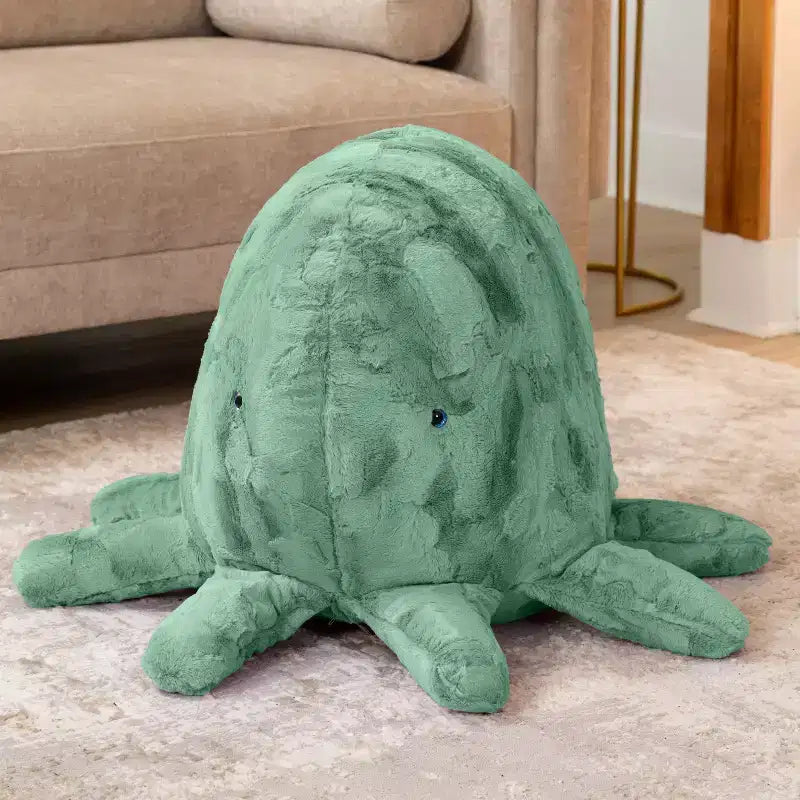 Raven-Symon Huggy la pieuvre, grande peluche en forme de pouf et de sac de fèves pour enfants