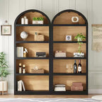 GDFStudio Herty Lot de 2 bibliothèques hautes autoportantes avec armoire de rangement et étagère