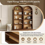 GDFStudio Herty Lot de 2 bibliothèques hautes autoportantes avec armoire de rangement et étagère