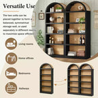 GDFStudio Herty Lot de 2 bibliothèques hautes autoportantes avec armoire de rangement et étagère
