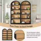 GDFStudio Herty Lot de 2 bibliothèques hautes autoportantes avec armoire de rangement et étagère
