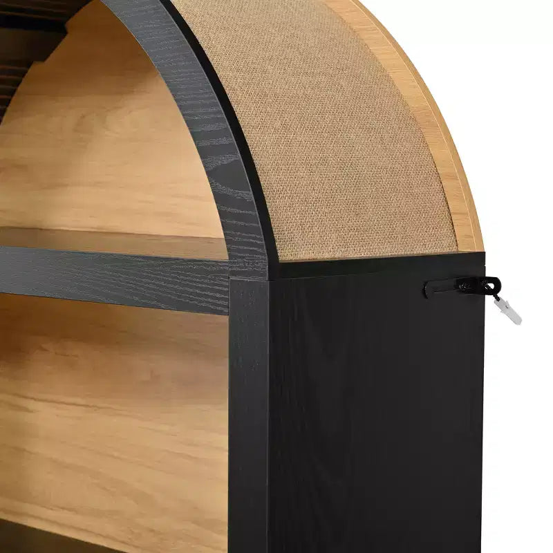 GDFStudio Herty Lot de 2 bibliothèques hautes autoportantes avec armoire de rangement et étagère