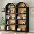 GDFStudio Herty Lot de 2 bibliothèques hautes autoportantes avec armoire de rangement et étagère