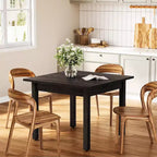 Table à manger carrée en bois noir Lantine de 39 pouces, 4 places, style moderne pour cuisine, salon.