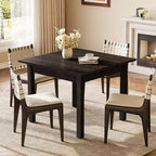 Table à manger carrée en bois noir Lantine de 39 pouces, 4 places, style moderne pour cuisine, salon.