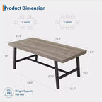 Table de salle à manger industrielle GustoWave pour 6 à 8 personnes, grande table de cuisine en bois de 180 cm avec cadre métallique robuste