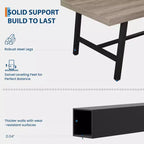Table de salle à manger industrielle GustoWave pour 6 à 8 personnes, grande table de cuisine en bois de 180 cm avec cadre métallique robuste