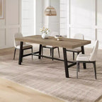 Table de salle à manger industrielle GustoWave pour 6 à 8 personnes, grande table de cuisine en bois de 180 cm avec cadre métallique robuste