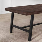 Table de salle à manger industrielle GustoWave pour 6 à 8 personnes, grande table de cuisine en bois de 180 cm avec cadre métallique robuste