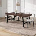 Table de salle à manger industrielle GustoWave pour 6 à 8 personnes, grande table de cuisine en bois de 180 cm avec cadre métallique robuste