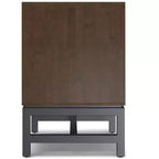 Table de chevet Devlin en bois massif, 50 cm de large, style industriel Mid-Century, marron noyer