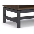 Table de chevet Devlin en bois massif, 50 cm de large, style industriel Mid-Century, marron noyer