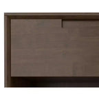 Table de chevet Devlin en bois massif, 50 cm de large, style industriel Mid-Century, marron noyer
