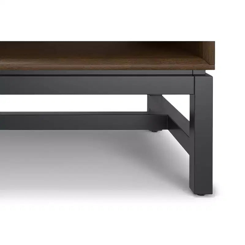 Table de chevet Devlin en bois massif, 50 cm de large, style industriel Mid-Century, marron noyer