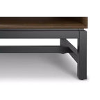 Table de chevet Devlin en bois massif, 50 cm de large, style industriel Mid-Century, marron noyer