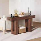 Console avec prise électrique, Table de canapé extra longue derrière le canapé, Table d'entrée étroite pour couloir, entrée, salon