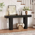 Console Table with Power Outlet, Extra Long Sofa Table Behind Couch, Narrow Entryway Table for Hallway, Entrance, Living Room