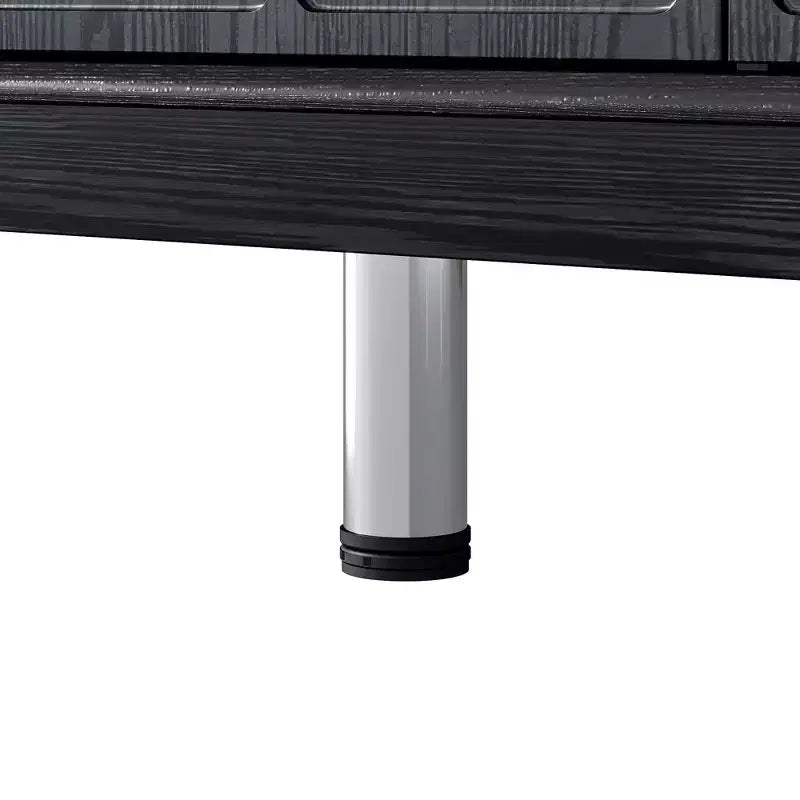 Commode moderne noire Hitow à 9 tiroirs : 160 cm de large + pieds en métal Meuble de rangement spacieux pour chambres et salons