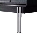 Commode moderne noire Hitow à 9 tiroirs : 160 cm de large + pieds en métal Meuble de rangement spacieux pour chambres et salons