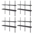 Suncast Vertical Shed 8 Shelf Kit Space Saving Wall Mount Outdoor Storage, Black
