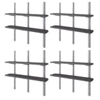 Suncast Vertical Shed 8 Shelf Kit Space Saving Wall Mount Outdoor Storage, Black