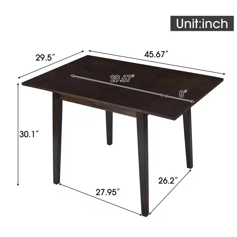 GDFStudio Zamora 29-45 Table à manger extensible avec pieds en bois d'hévéa