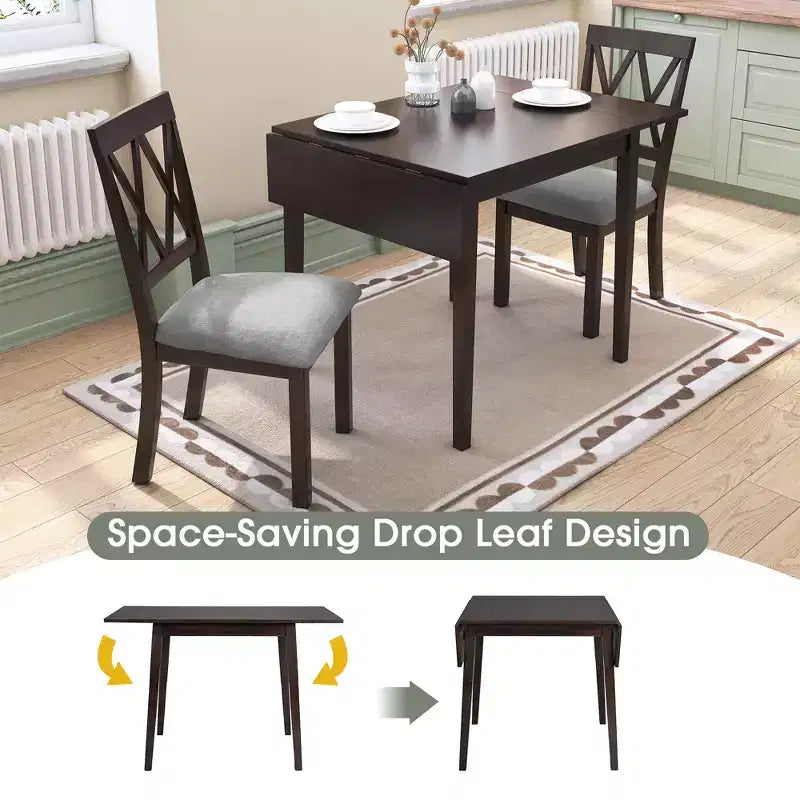 GDFStudio Zamora 29-45 Table à manger extensible avec pieds en bois d'hévéa