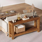 Console étroite de 160 cm avec 2 étagères de rangement pour salon, entrée et salle à manger
