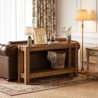 Console étroite de 160 cm avec 2 étagères de rangement pour salon, entrée et salle à manger