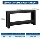 Console étroite de 160 cm avec 2 étagères de rangement pour salon, entrée et salle à manger