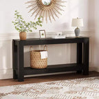 Console étroite de 160 cm avec 2 étagères de rangement pour salon, entrée et salle à manger