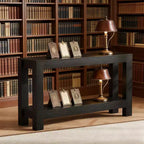 Console étroite de 160 cm avec 2 étagères de rangement pour salon, entrée et salle à manger
