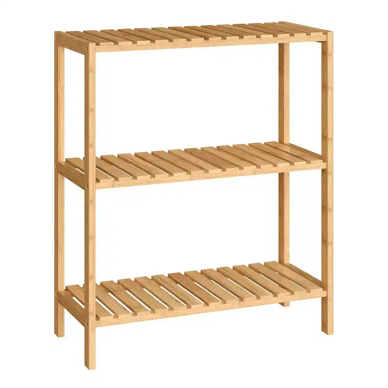 SONGMICS Bamboo Storage Shelf, 3-Tier Shelving Unit, Multifunctional, in The Entryway, Bathroom,10.2 x 23.6 x 26 Inches, Light Bamboo