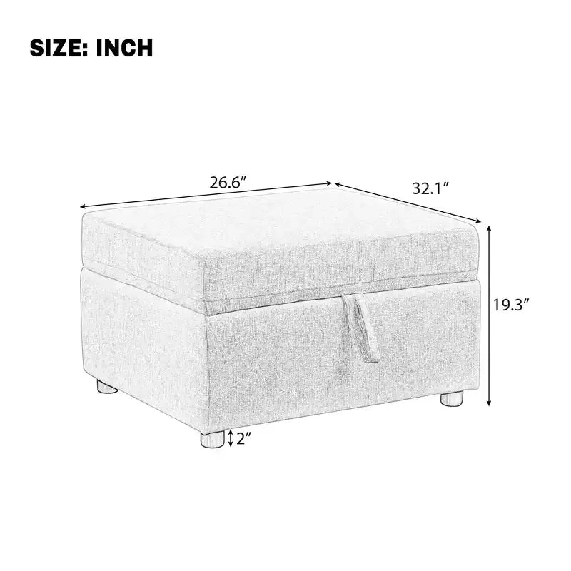 GDFStudio Frank 26.6 Ottoman de rangement mobile