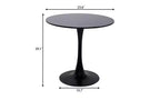JVNOXK Table ronde moderne du milieu du siècle de 61 cm, table de salle à manger, table de cuisine tulipe, table basse de salon, table de salle à manger ovale, noire