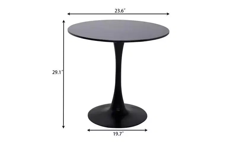 JVNOXK Table ronde moderne du milieu du siècle de 61 cm, table de salle à manger, table de cuisine tulipe, table basse de salon, table de salle à manger ovale, noire