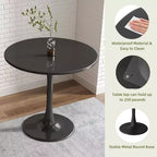 JVNOXK Table ronde moderne du milieu du siècle de 61 cm, table de salle à manger, table de cuisine tulipe, table basse de salon, table de salle à manger ovale, noire