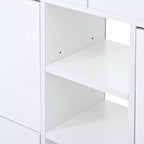 JVNOXK Meuble à chaussures moderne à abattant avec 4 tiroirs basculants, étagère à chaussures double-couche multifonctionnelle autoportante, pour entrée et couloir, blanc