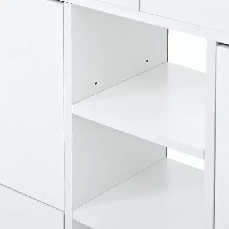 JVNOXK Meuble à chaussures moderne à abattant avec 4 tiroirs basculants, étagère à chaussures double-couche multifonctionnelle autoportante, pour entrée et couloir, blanc