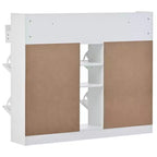 JVNOXK Meuble à chaussures moderne à abattant avec 4 tiroirs basculants, étagère à chaussures double-couche multifonctionnelle autoportante, pour entrée et couloir, blanc