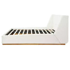 Lit plateforme rembourré moderne Marje Christopher Knight Home en bois d'hévéa avec tête de lit capitonnée