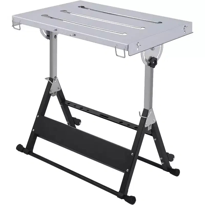 Folding Welding Table with Locking Wheels & 3-Position Tilt  Multiple Sizes and Capacities (350/500/1000 lb) for Home Workshop